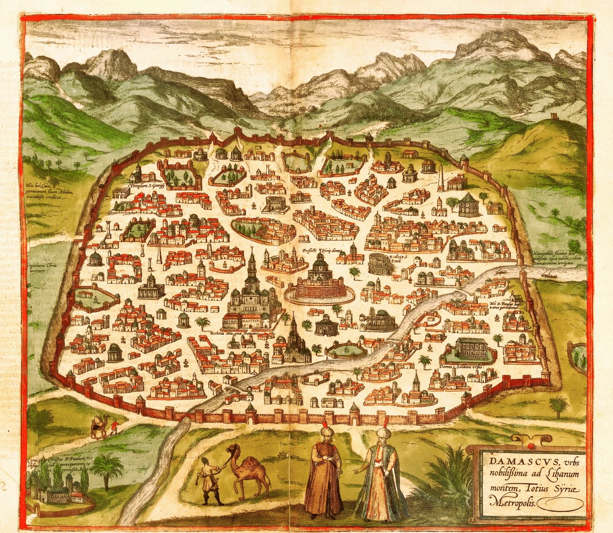 Damasco, Síria de Georg and Hogenberg Franz (1535 90) Braun