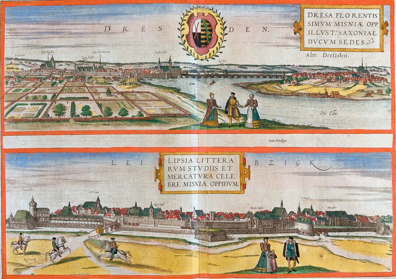 Dresden, Leipzig, Alemanha de Georg and Hogenberg Franz (1535 90) Braun