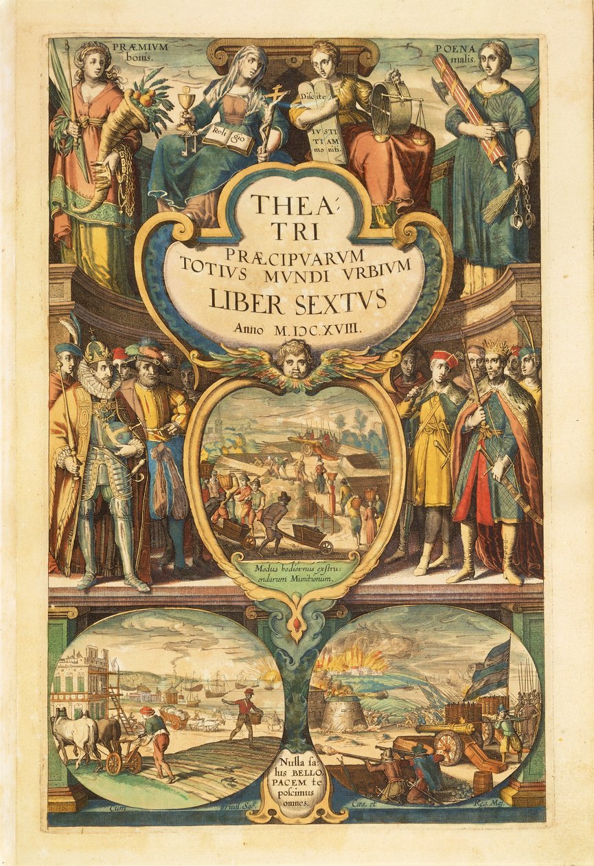 Frontispício do volume VI, de Civitates Orbis Terrarum, de Georg Braun de Georg Braun and Hogenberg Franz