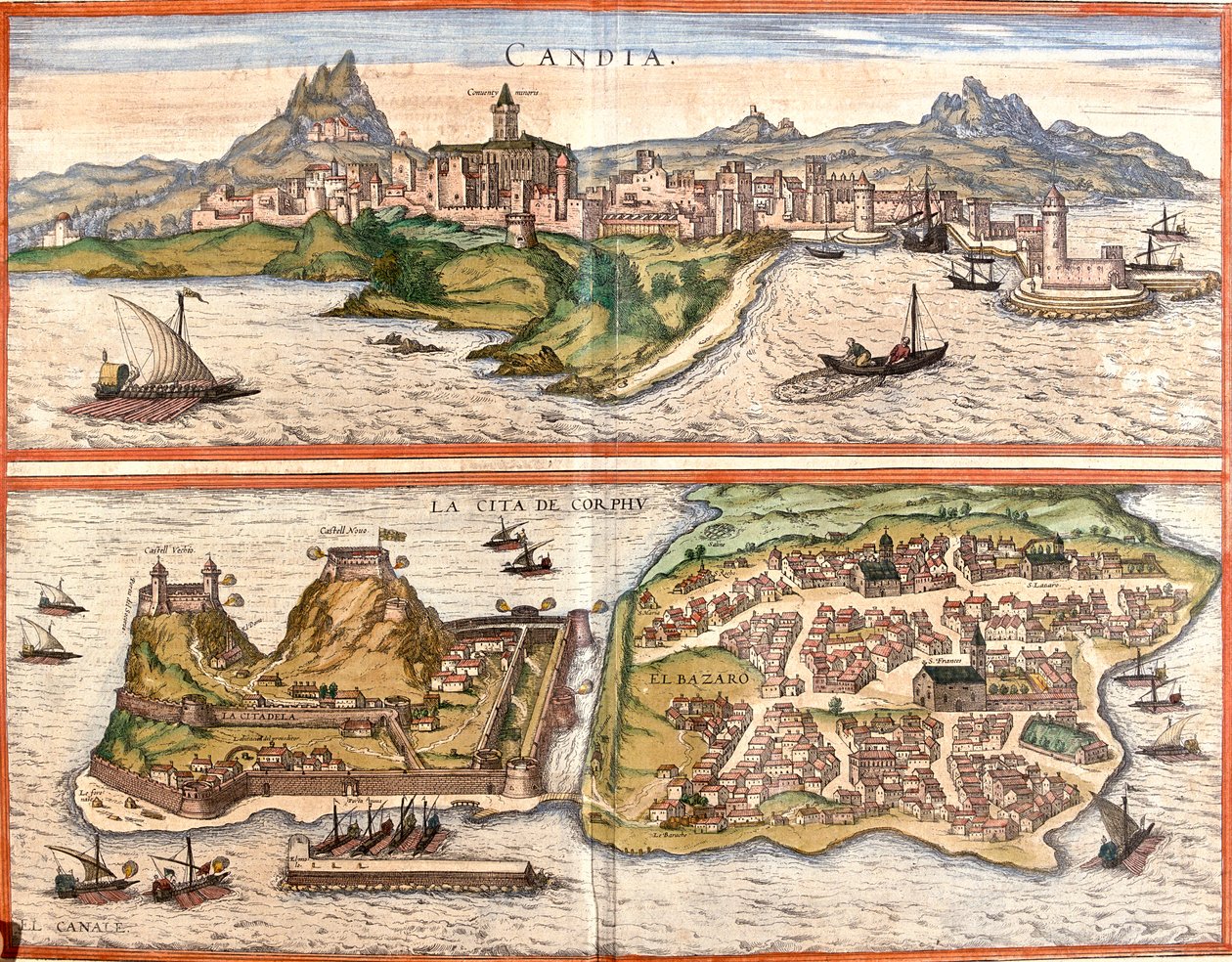Heraklion, Corfu, Grécia de Georg and Hogenberg Franz (1535 90) Braun