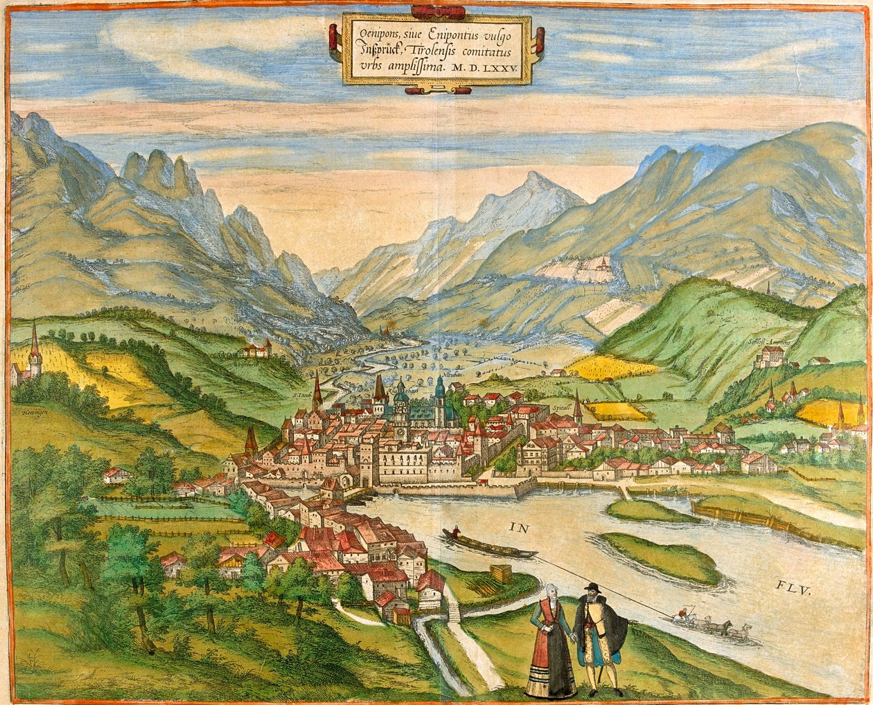 Innsbruck, Áustria de Georg and Hogenberg Franz (1535 90) Braun