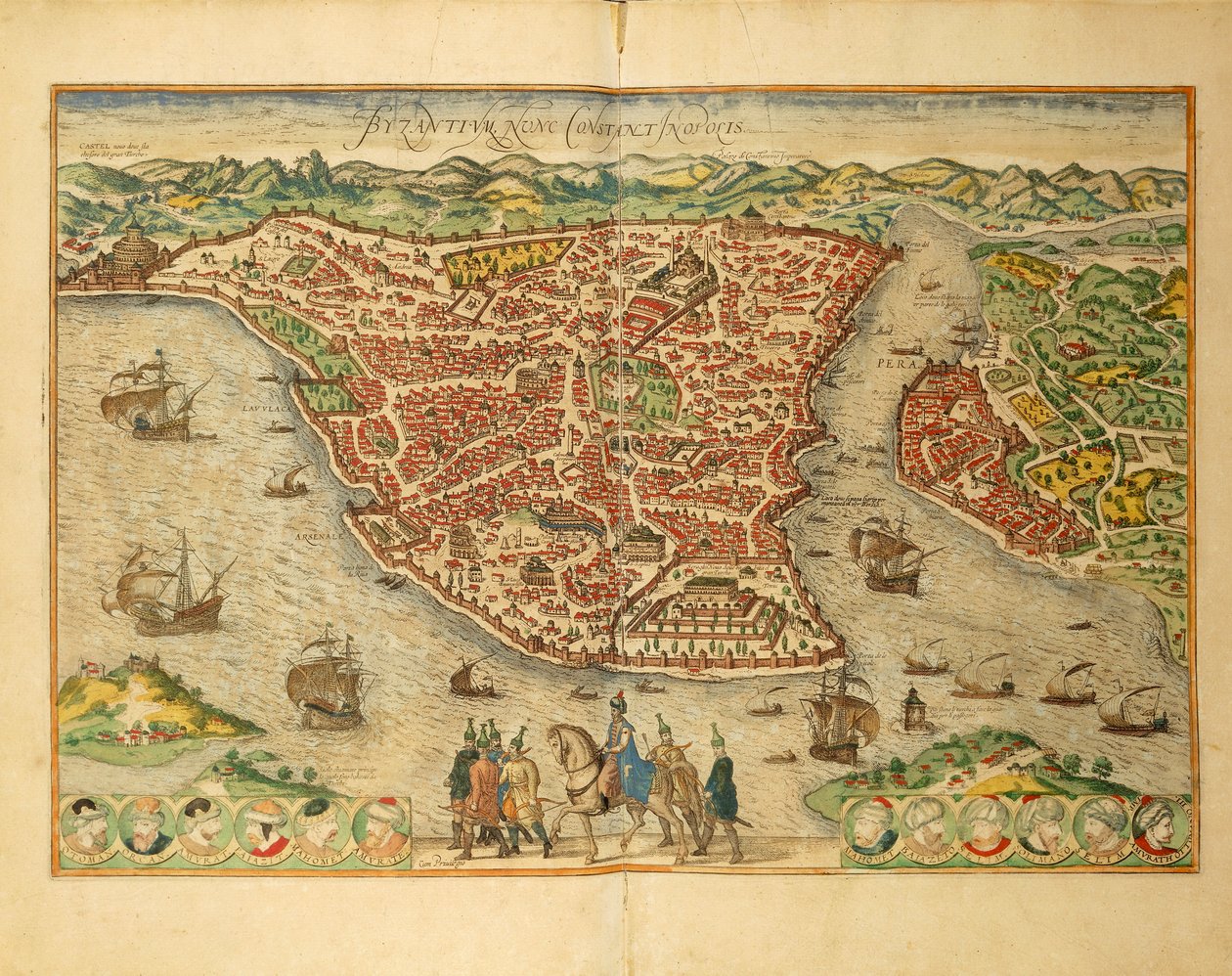 Istambul de Civitates Orbis Terrarum, de Georg Braun de Georg Braun and Hogenberg Franz
