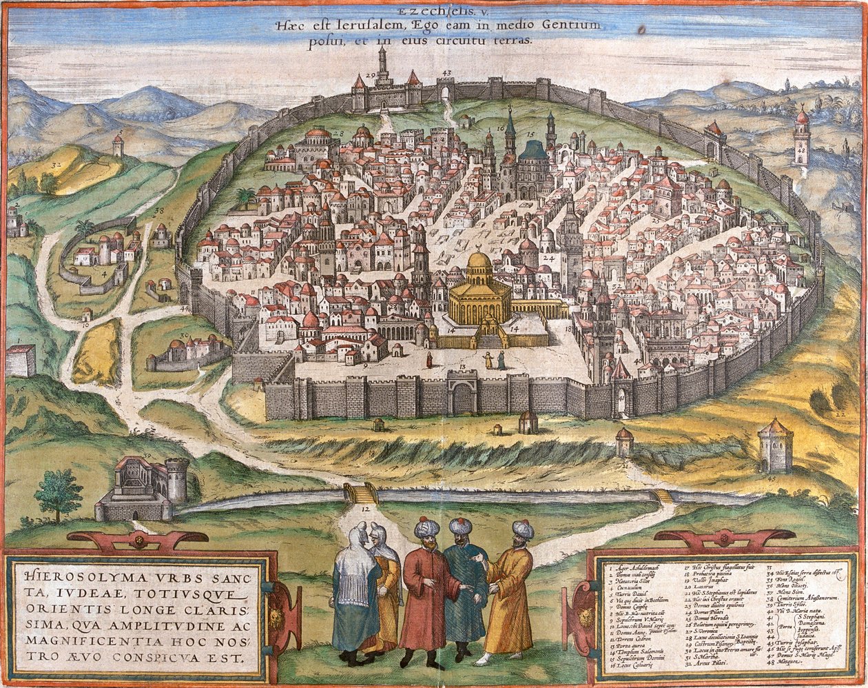Jerusalém, Israel de Georg and Hogenberg Franz (1535 90) Braun