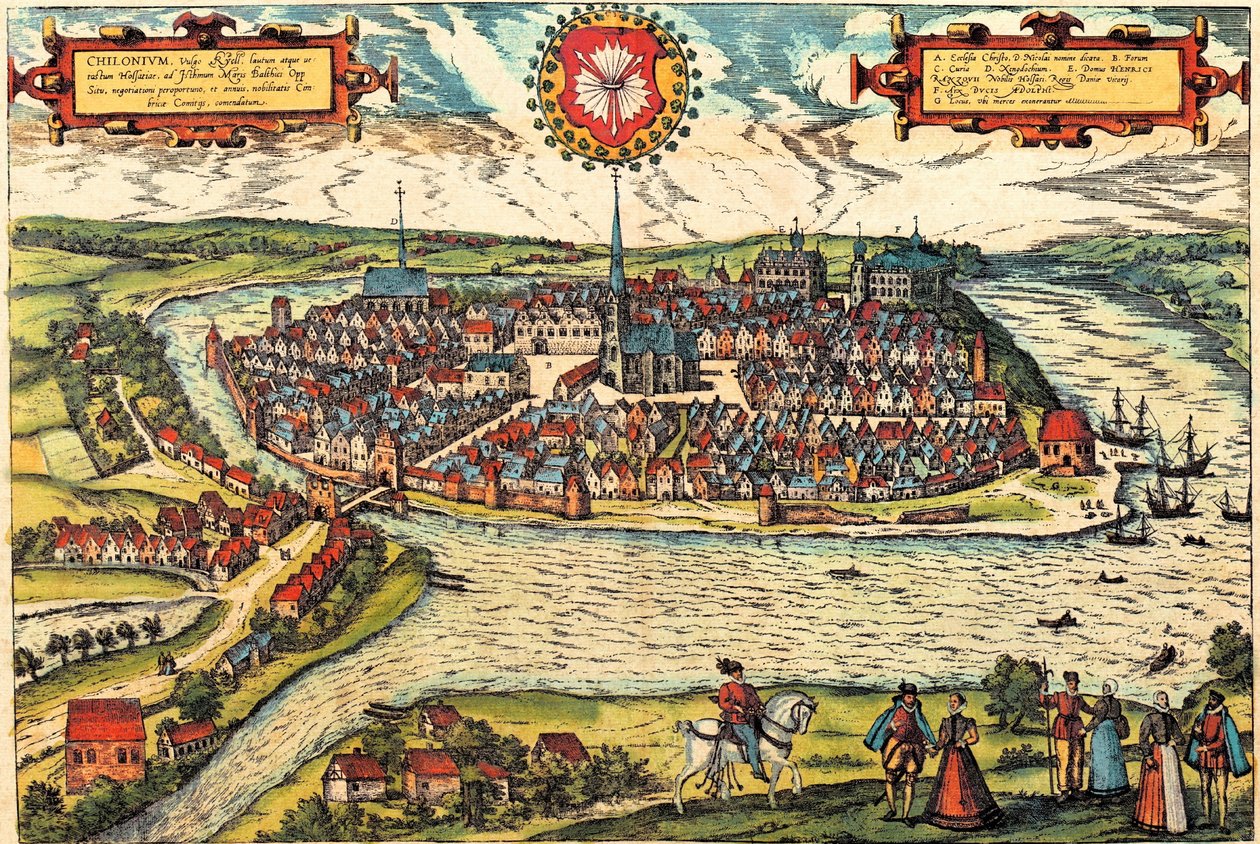 Kiel, Alemanha de Georg and Hogenberg Franz (1535 90) Braun