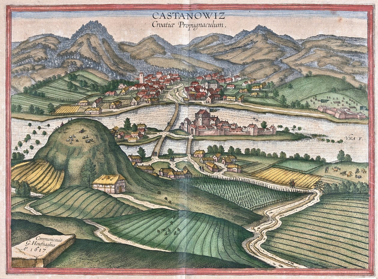 Kostajnica, Croácia (gravura de Georg Braun and Hogenberg Franz