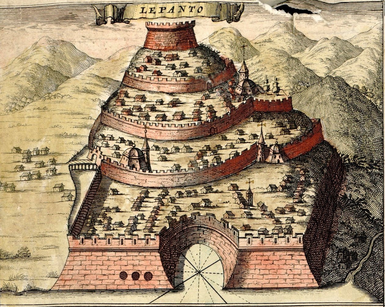 Lepanto, Grécia de Georg and Hogenberg Franz (1535-90) Braun