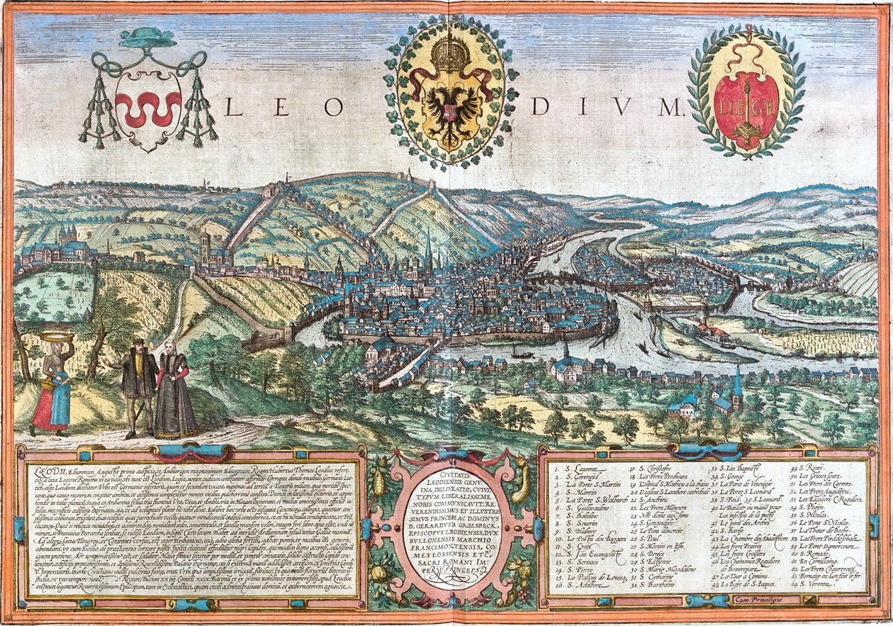 Liège, Bélgica de Georg and Hogenberg Franz (1535 90) Braun
