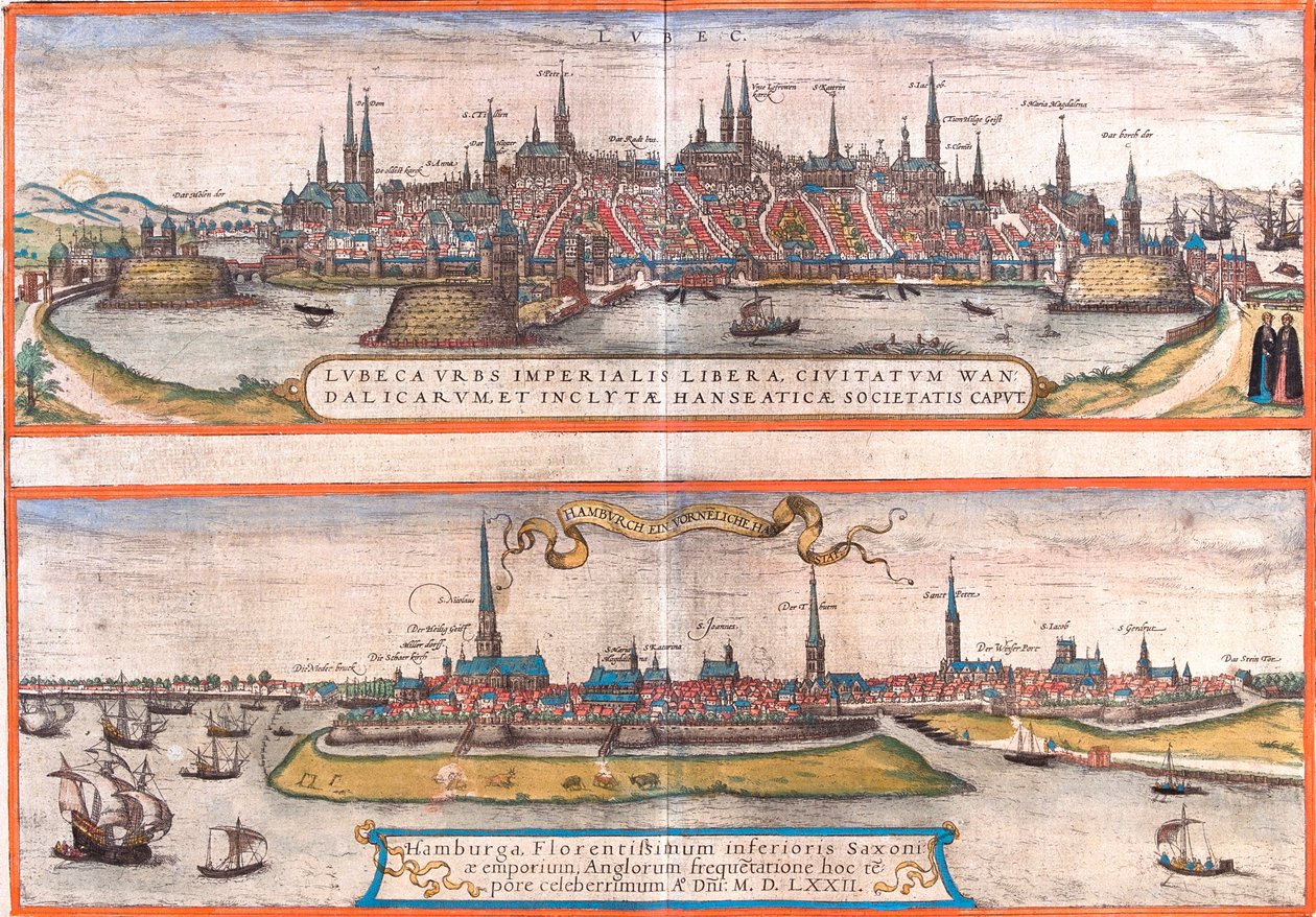 Lübeck, Hamburgo, Alemanha de Georg and Hogenberg Franz (1535 90) Braun