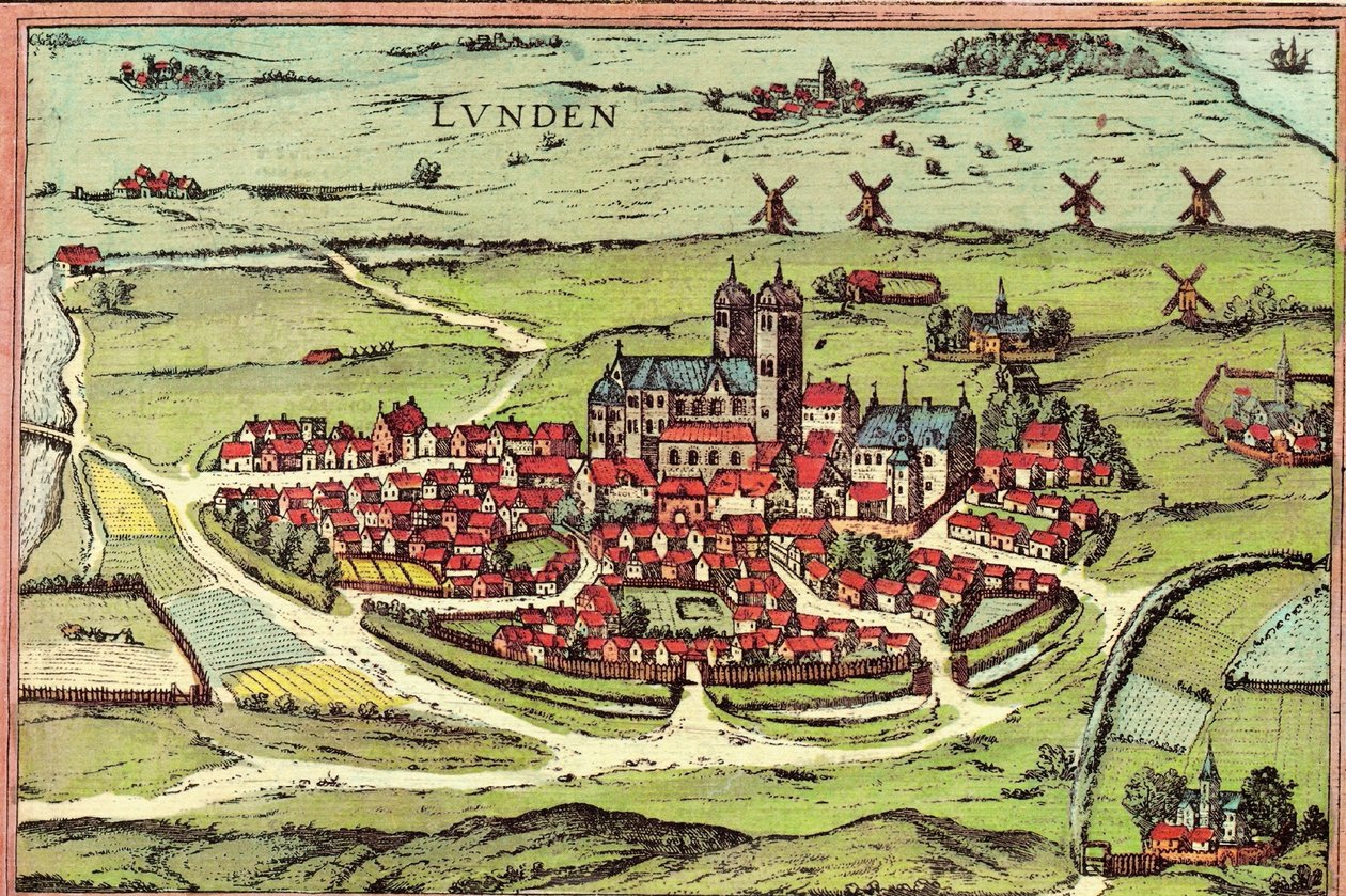 Lund, Suécia de Georg and Hogenberg Franz (1535 90) Braun