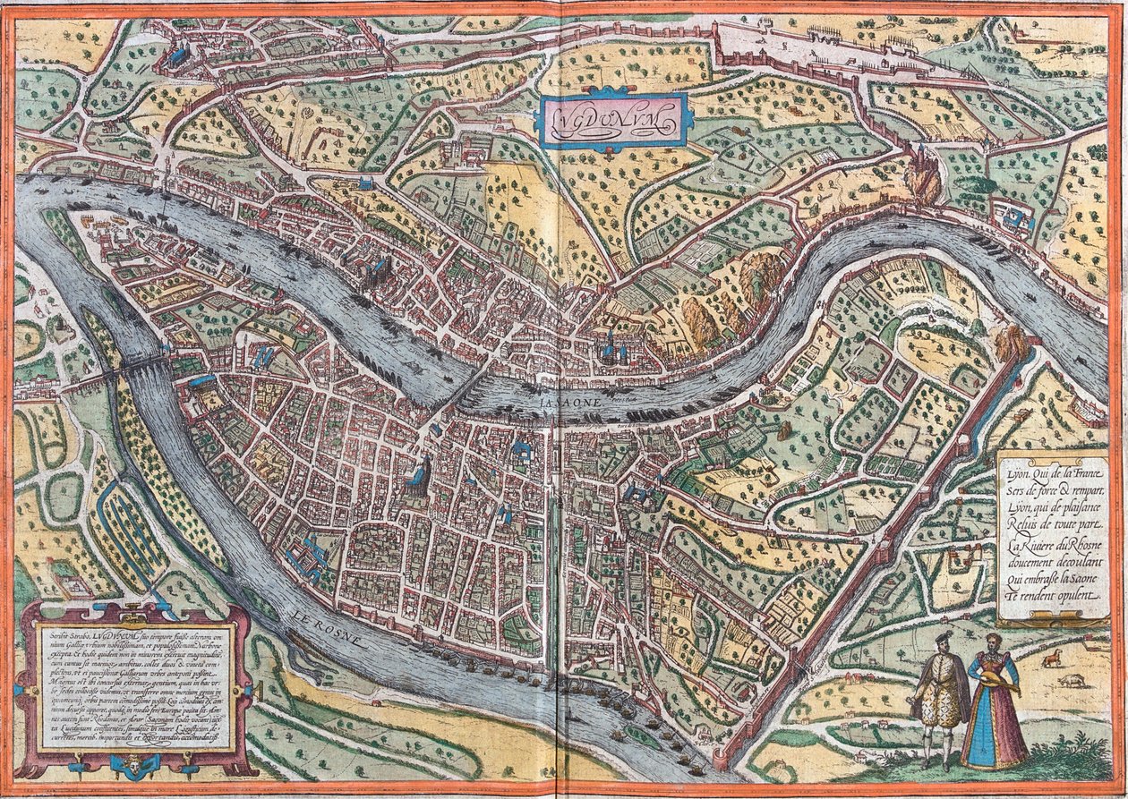 Lyon, França de Georg and Hogenberg Franz (1535 90) Braun