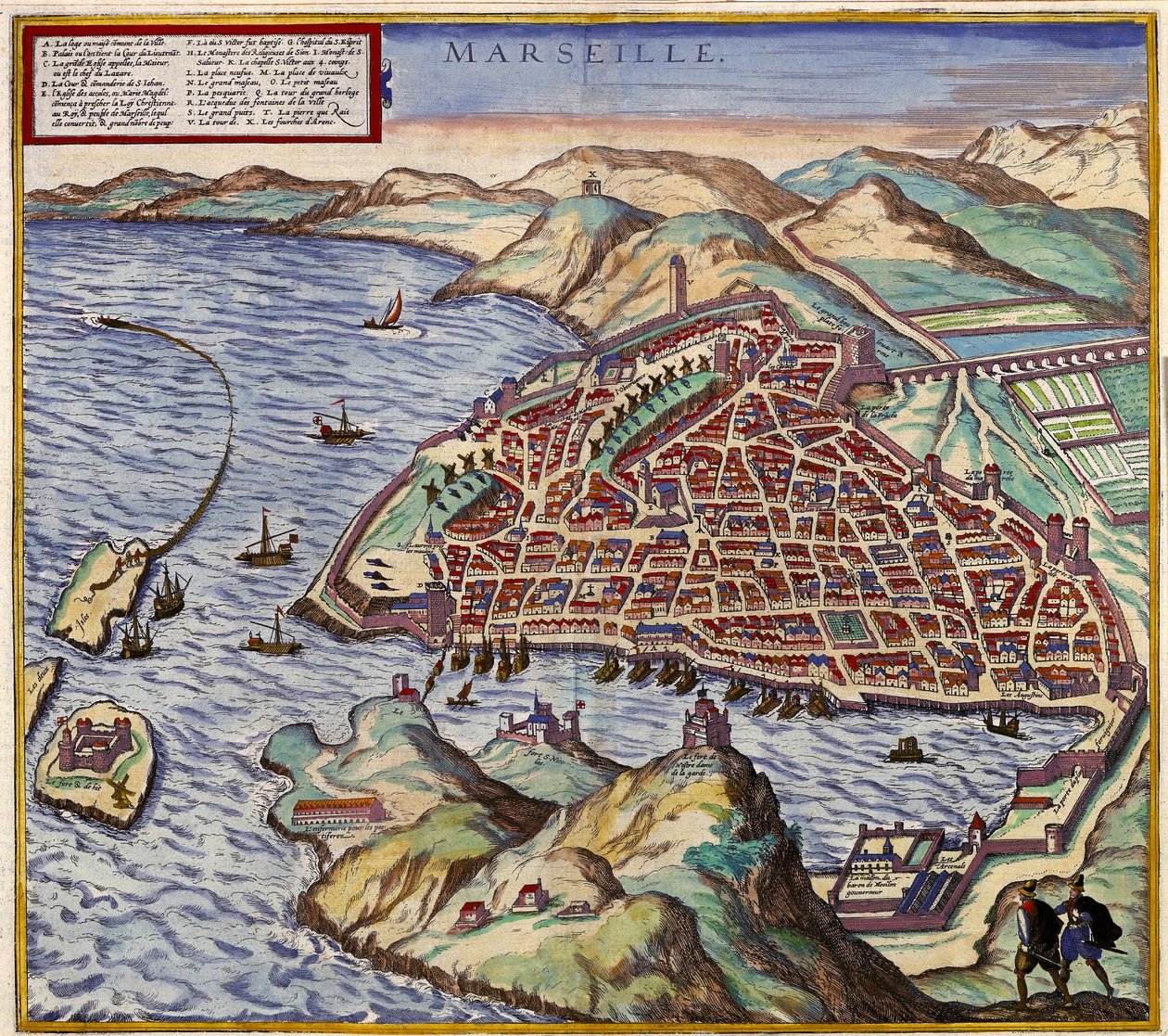 Marselha, França de Georg and Hogenberg Franz (1535 90) Braun