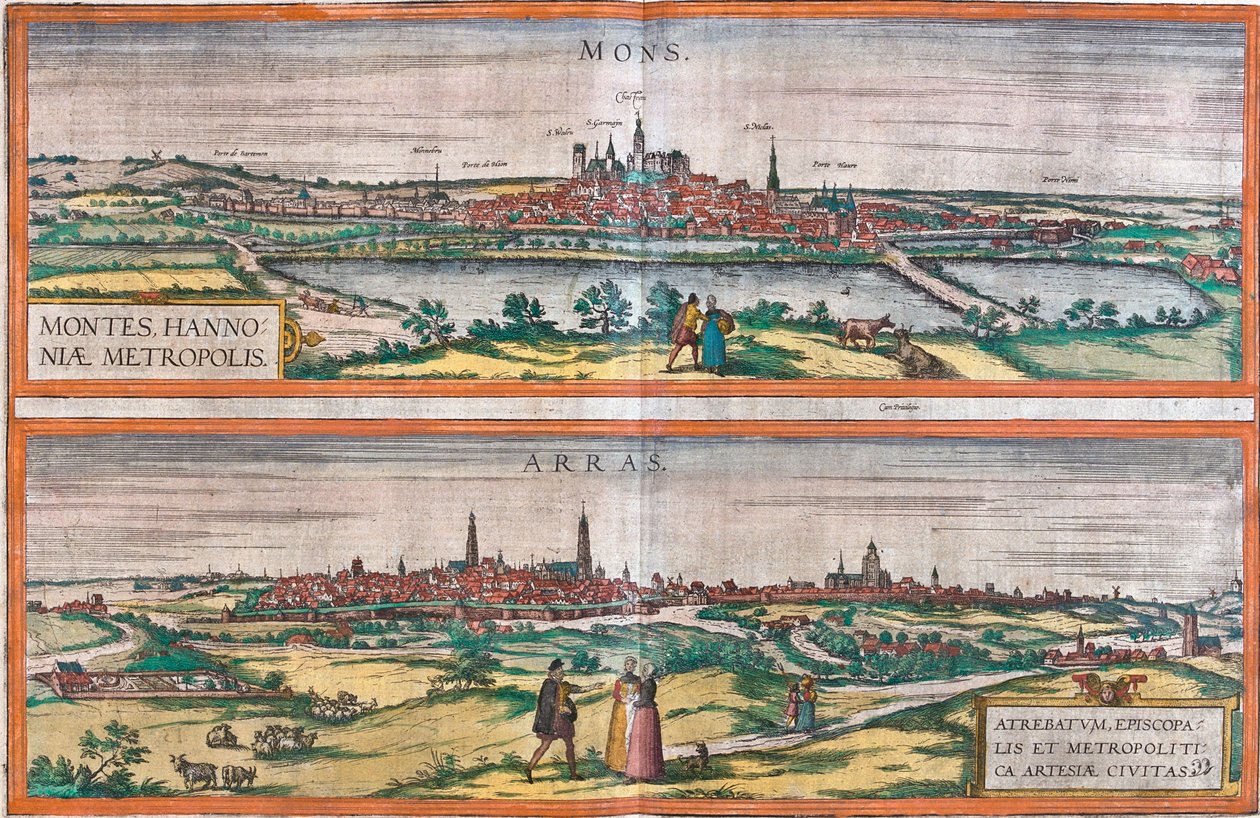 Mons, Arras, Bélgica de Georg and Hogenberg Franz (1535 90) Braun