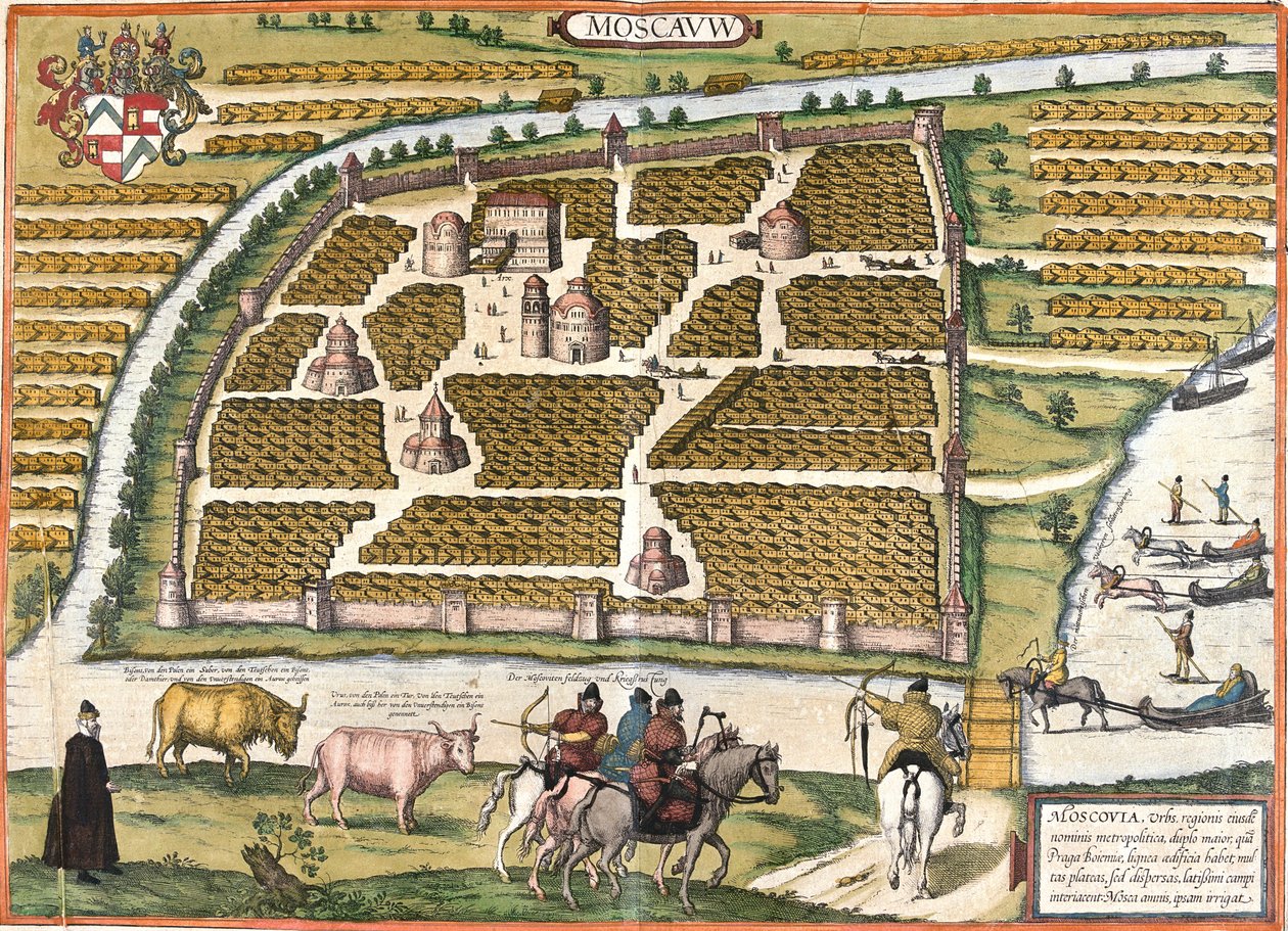 Moscovo, Rússia de Georg and Hogenberg Franz (1535 90) Braun
