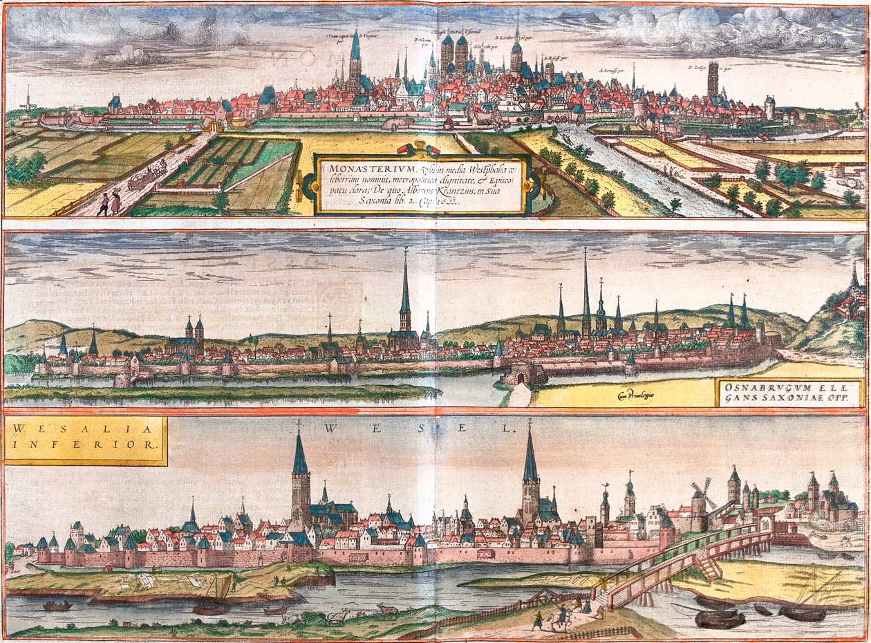Münster, Osnabrück, Wesel, Alemanha de Georg and Hogenberg Franz (1535 90) Braun