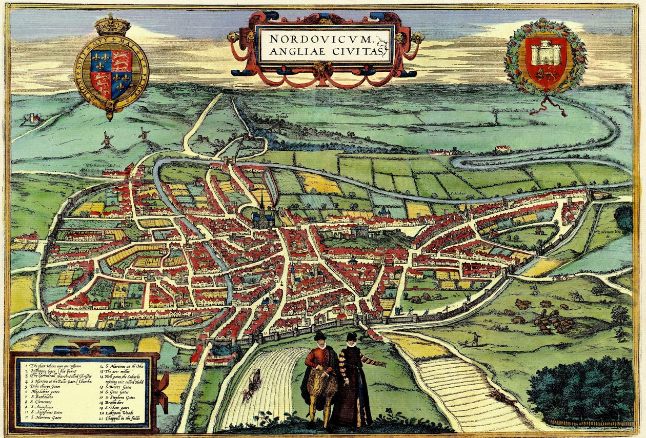 Norwich, Inglaterra de Georg and Hogenberg Franz (1535 90) Braun