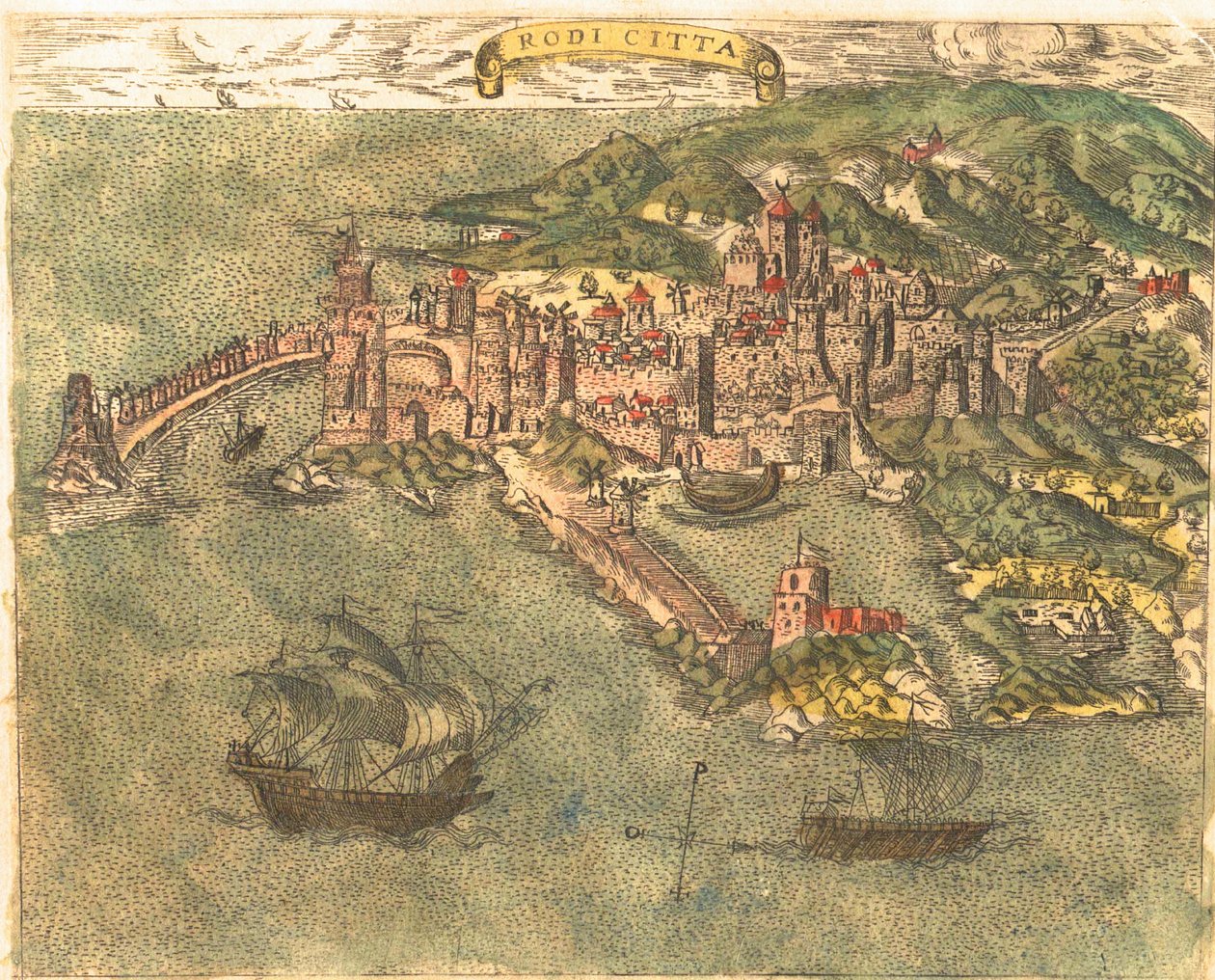 Rodes, Grécia de Georg and Hogenberg Franz (1535 90) Braun