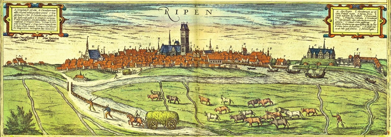 Ribe, Dinamarca de Georg and Hogenberg Franz (1535 90) Braun