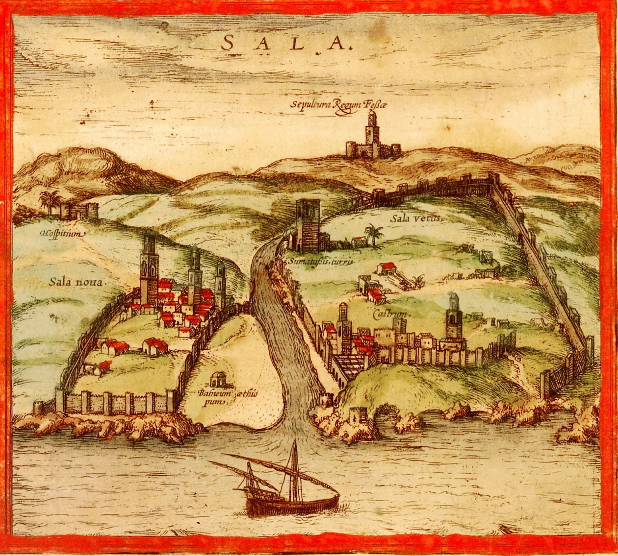 Sal, Marrocos de Georg and Hogenberg Franz (1535 90) Braun