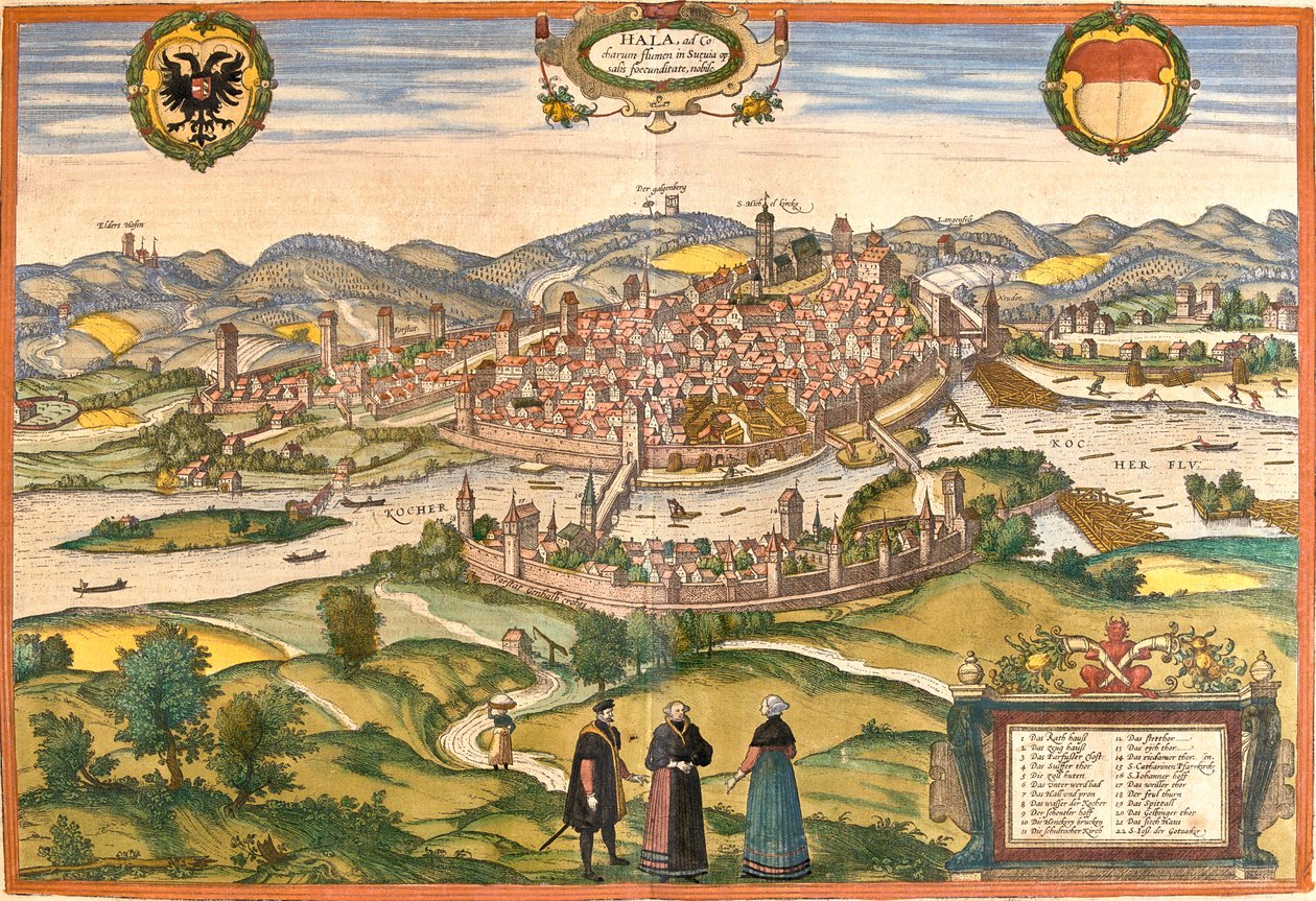 Schwäbisch Hall , Alemanha de Georg and Hogenberg Franz (1535 90) Braun