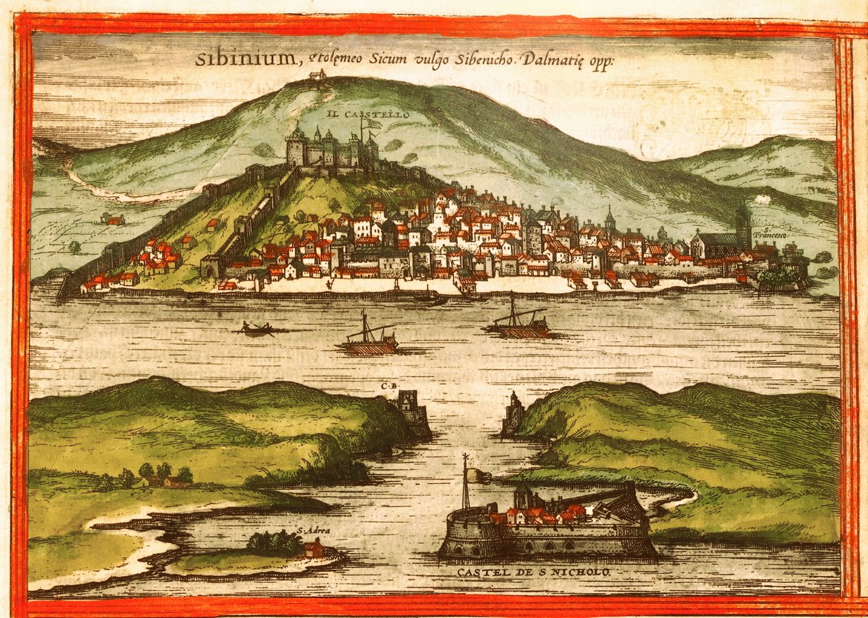 Sibenik, Croácia de Georg and Hogenberg Franz (1535 90) Braun
