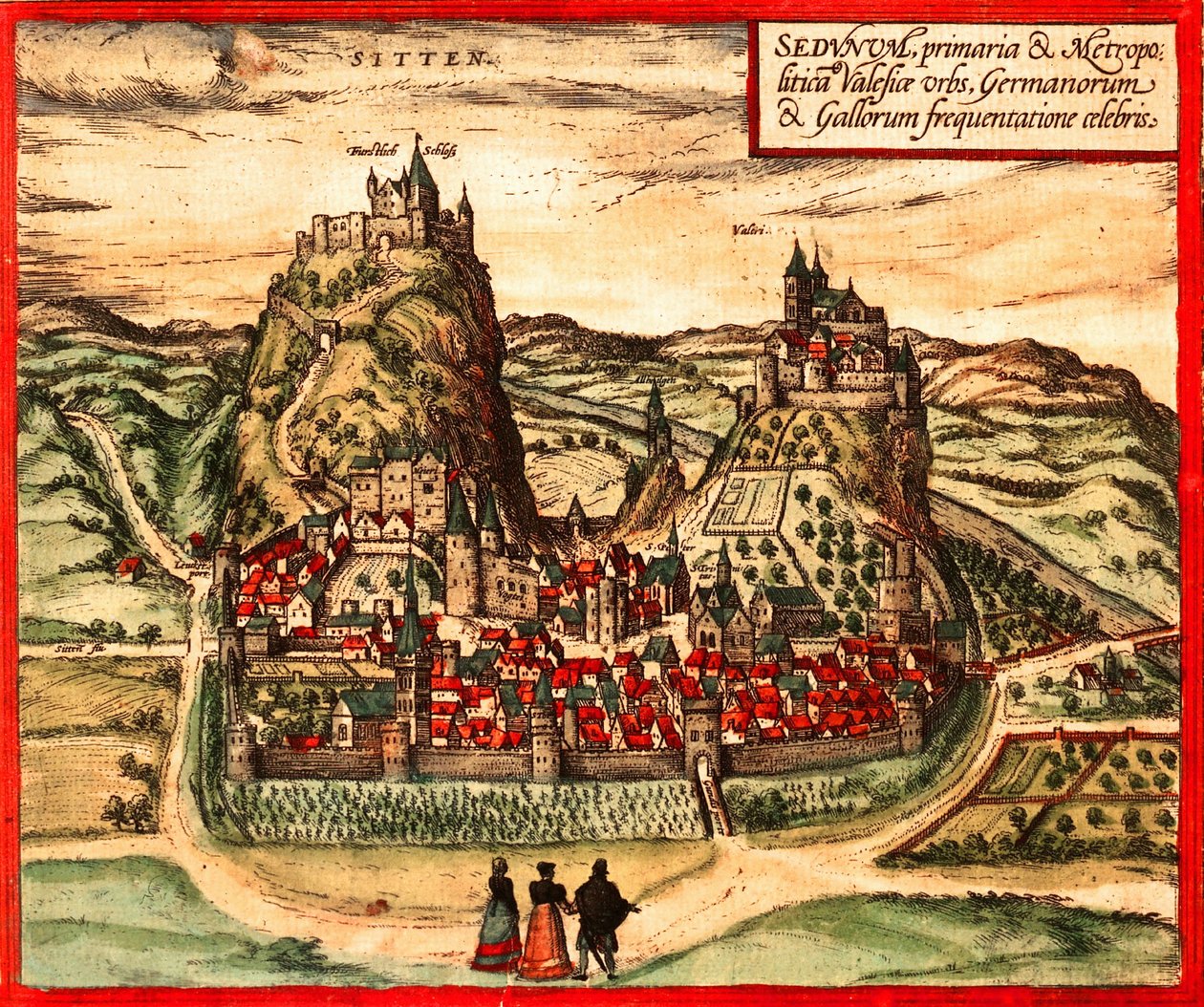Sion, Suíça de Georg and Hogenberg Franz (1535 90) Braun