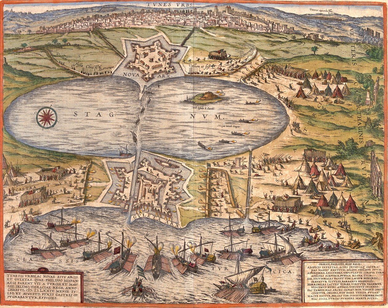 Tunis, Tunísia de Georg and Hogenberg Franz (1535 90) Braun