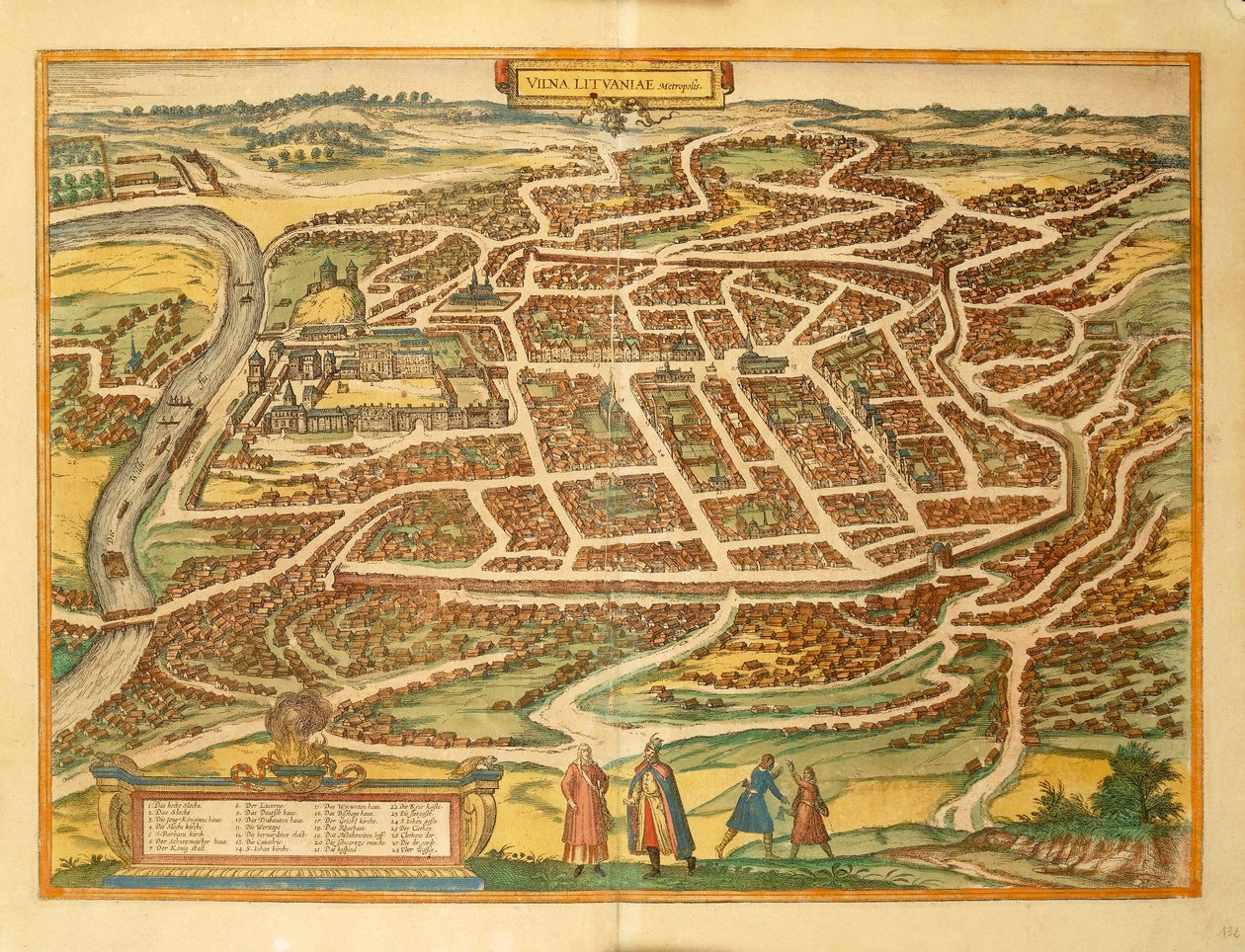Vilnius de Civitates Orbis Terrarum, de Georg Braun de Georg Braun and Hogenberg Franz