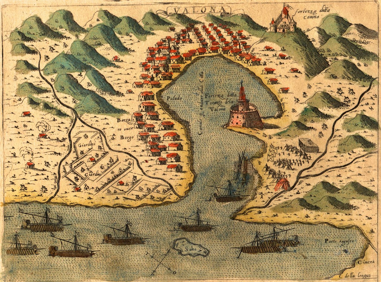 Vlore, Grécia de Georg and Hogenberg Franz (1535 90) Braun