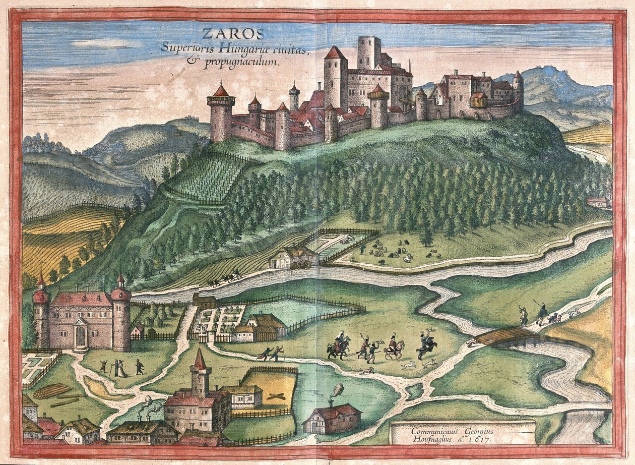 Zaros, no Monte Ida, Creta (gravura de Georg Braun and Hogenberg Franz