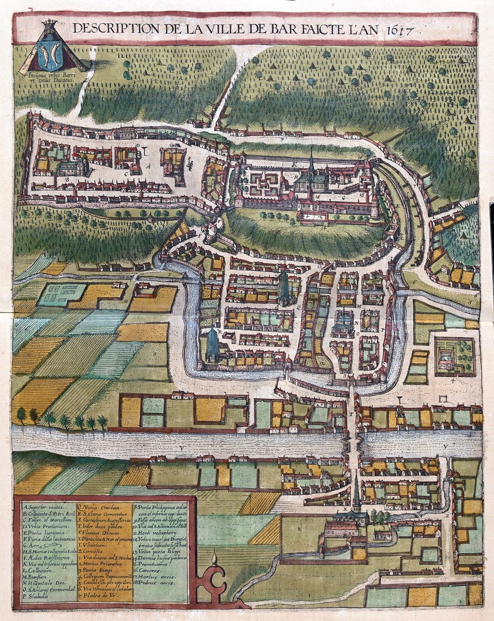 Bar le Duc, França (gravura de Georg Braun and Hogenberg Franz