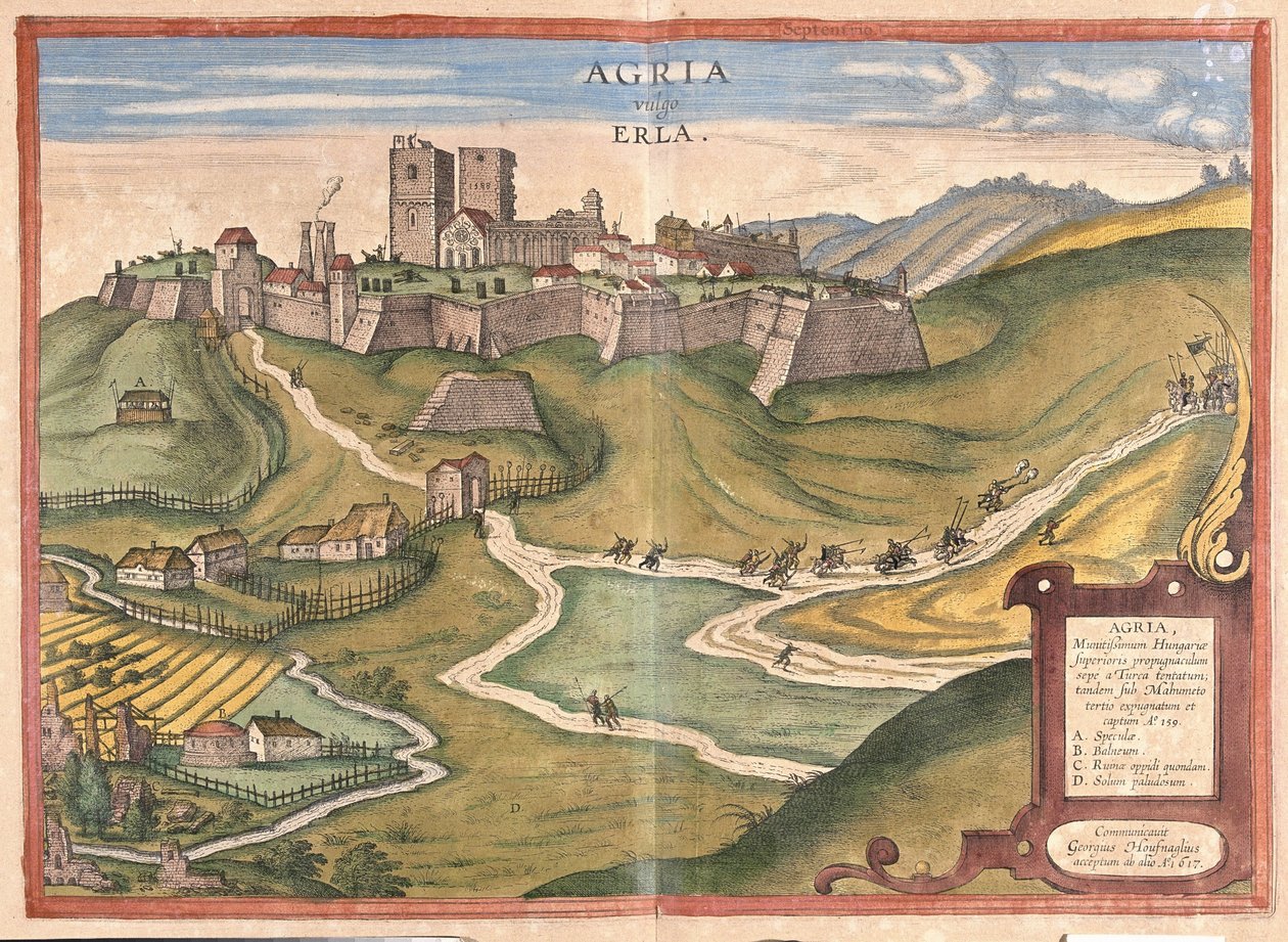 Eger, Hungria (gravura de Georg Braun and Hogenberg Franz
