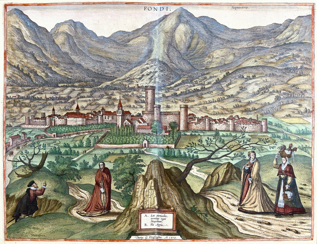 Fondi (país romano), Itália de Georg Braun and Hogenberg Franz