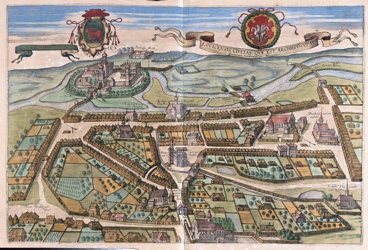 Lowicz, Polónia (gravura de Georg Braun and Hogenberg Franz