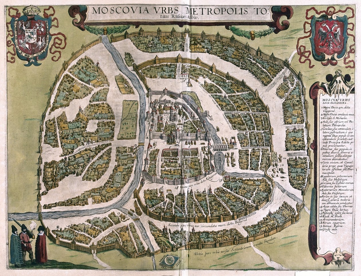 Moscou, Rússia (gravura de Georg Braun and Hogenberg Franz