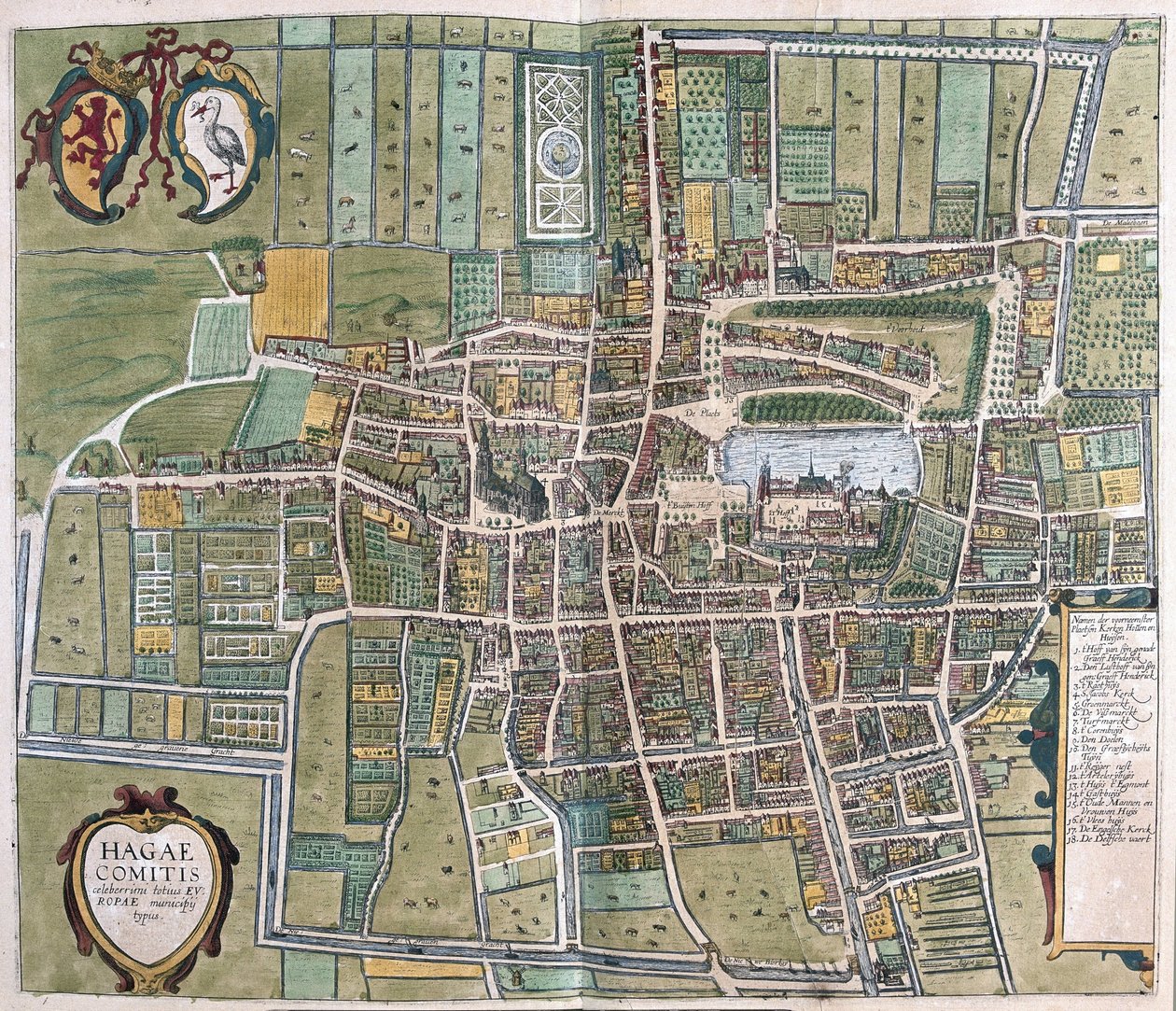 Haia, Holanda (gravura de Georg Braun and Hogenberg Franz