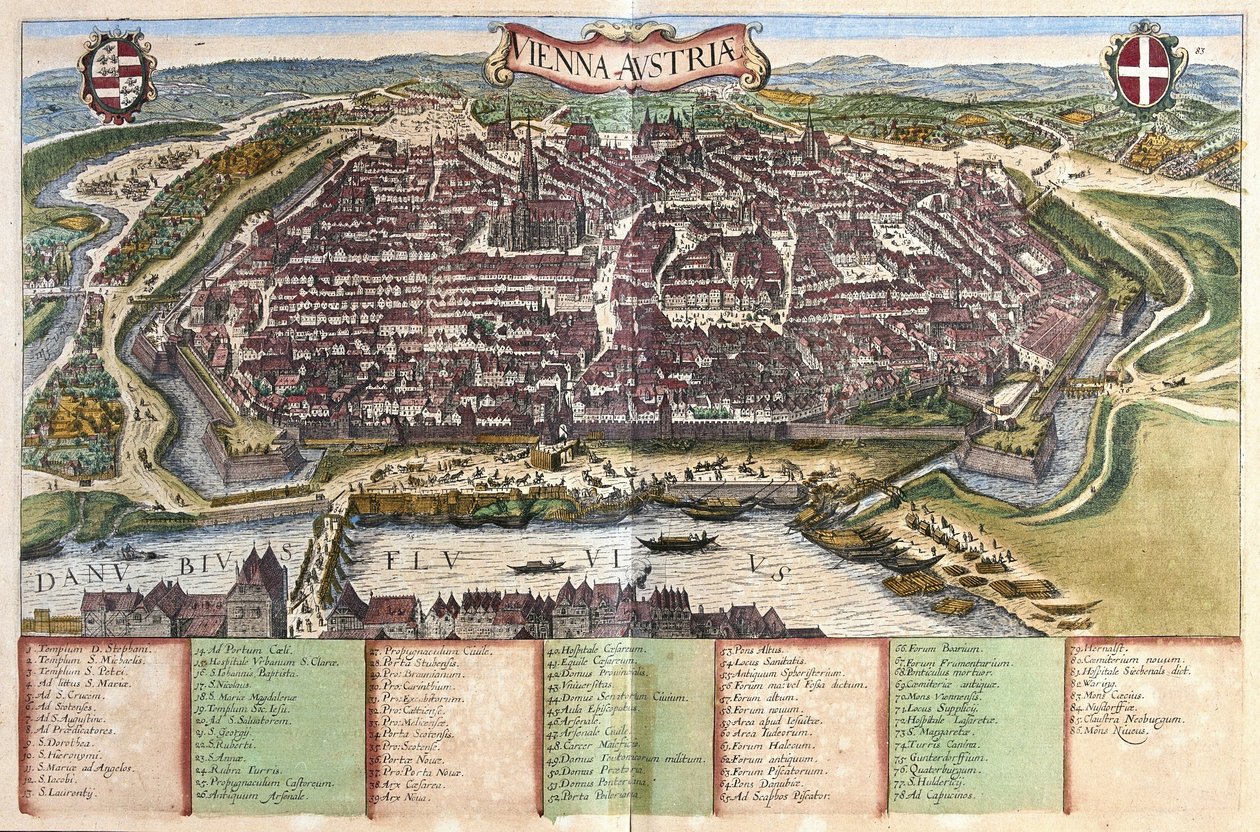 Viena, Áustria (gravura de Georg Braun and Hogenberg Franz