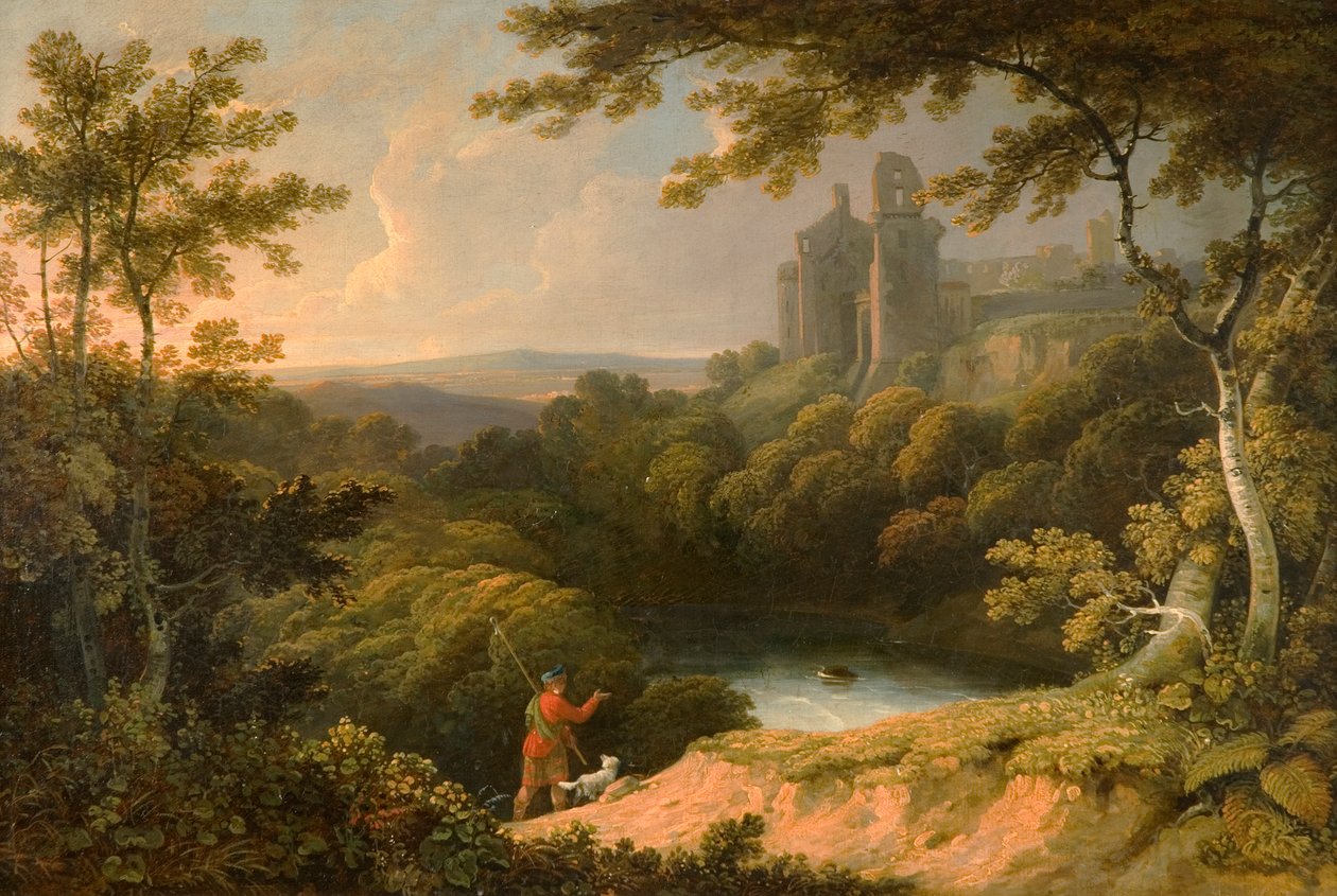 Ruínas do Castelo de Rosslyn, Midlothian, 1810 de George Arnald