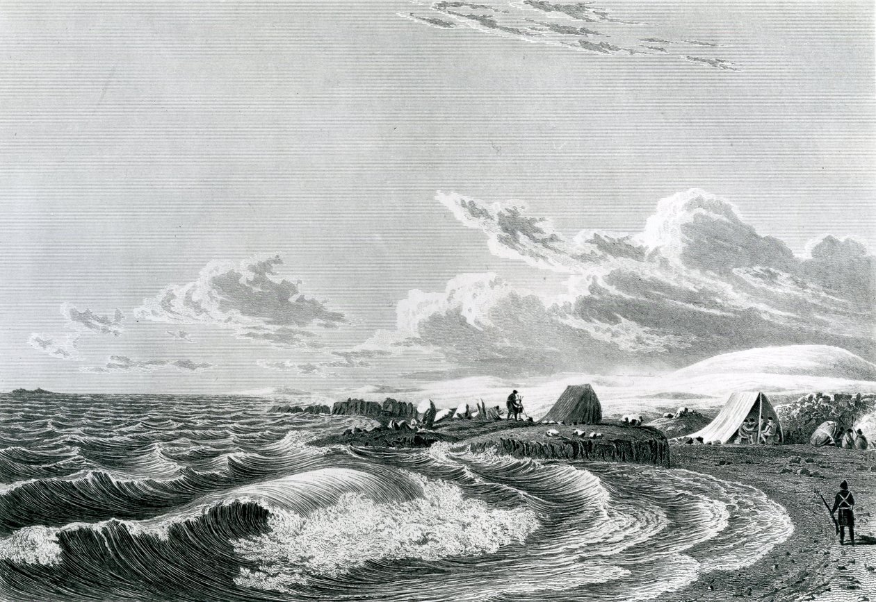 Expedição de Franklin acampou em Point Turnagain, 1821 de George Back
