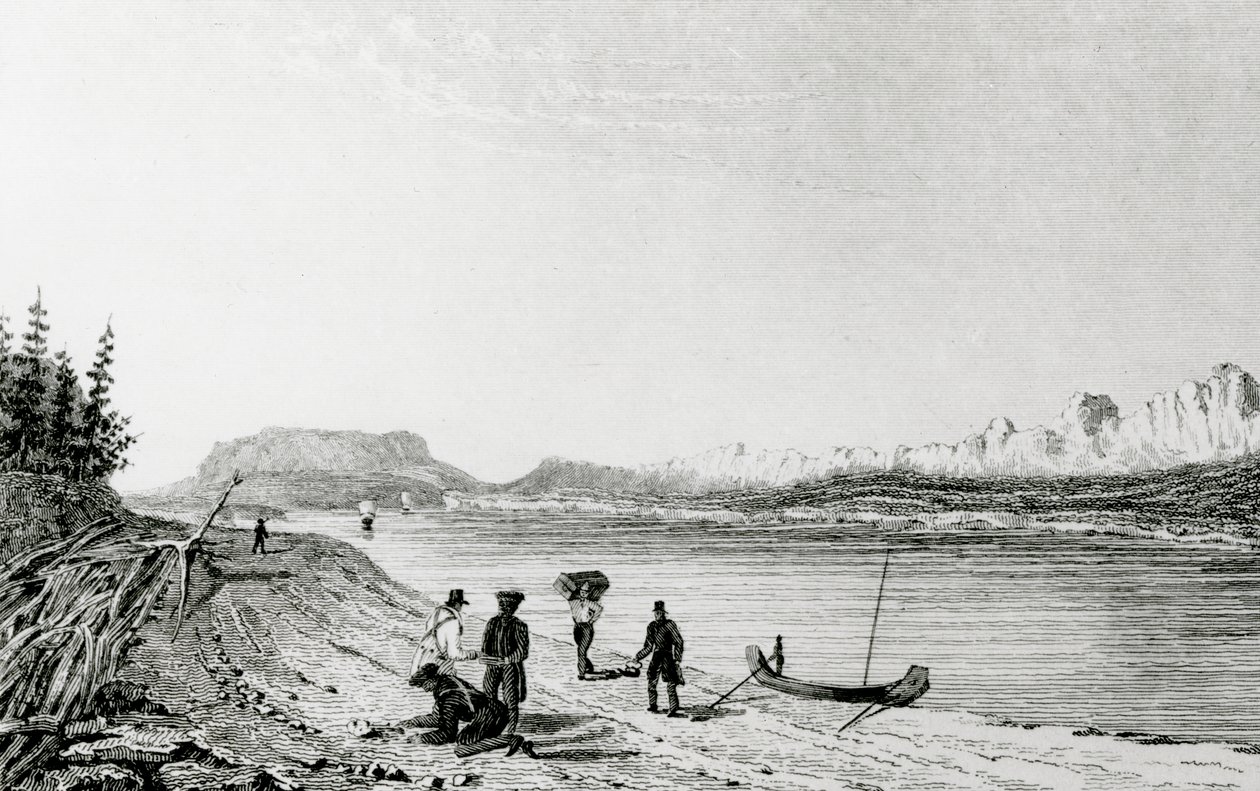 Parte das Montanhas Rochosas, Rio Mackenzies, 1828 de George Back