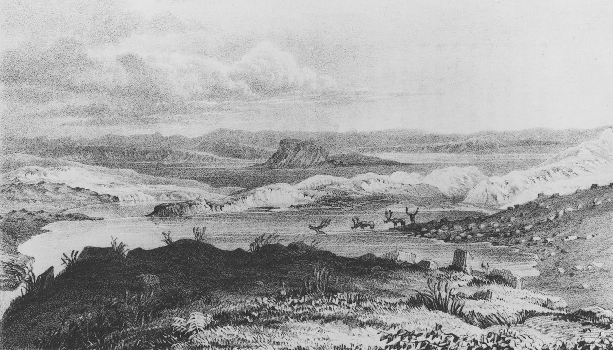 Sussex Lake, fonte do rio Thlew-ee-cho, 1836 de George Back