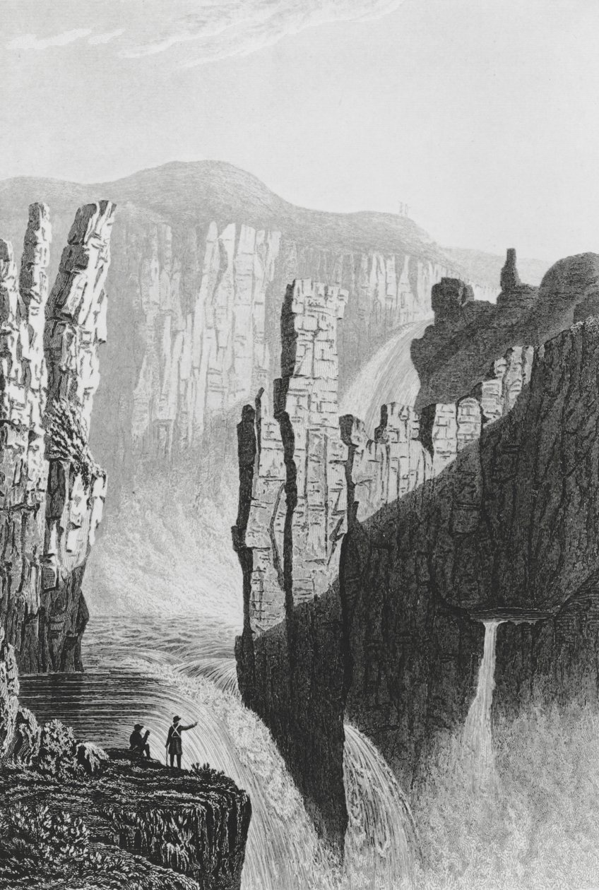 Quedas de Wilberforce estimadas em 250 pés de altura, 1823 de George Back