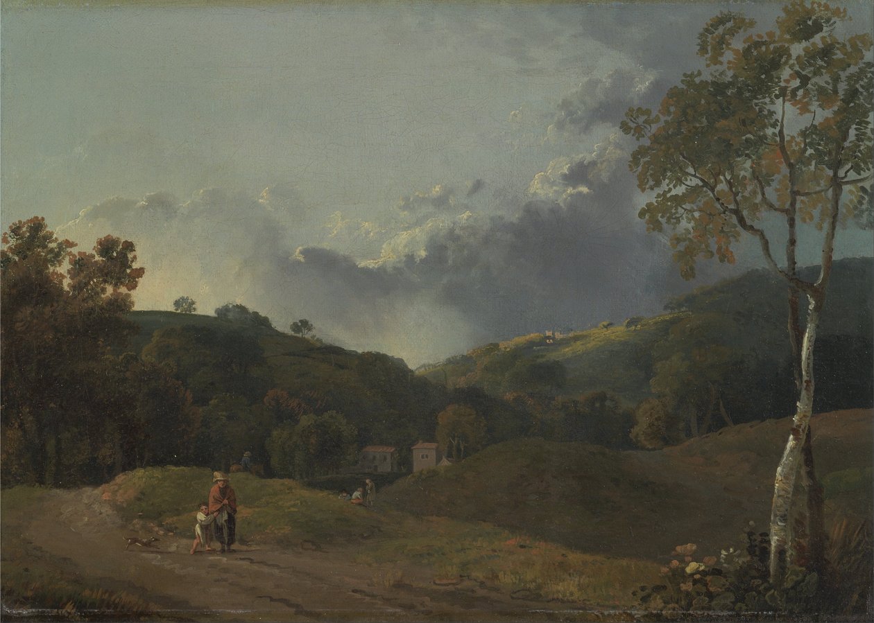 Paisagem com Cottagers de George Barret