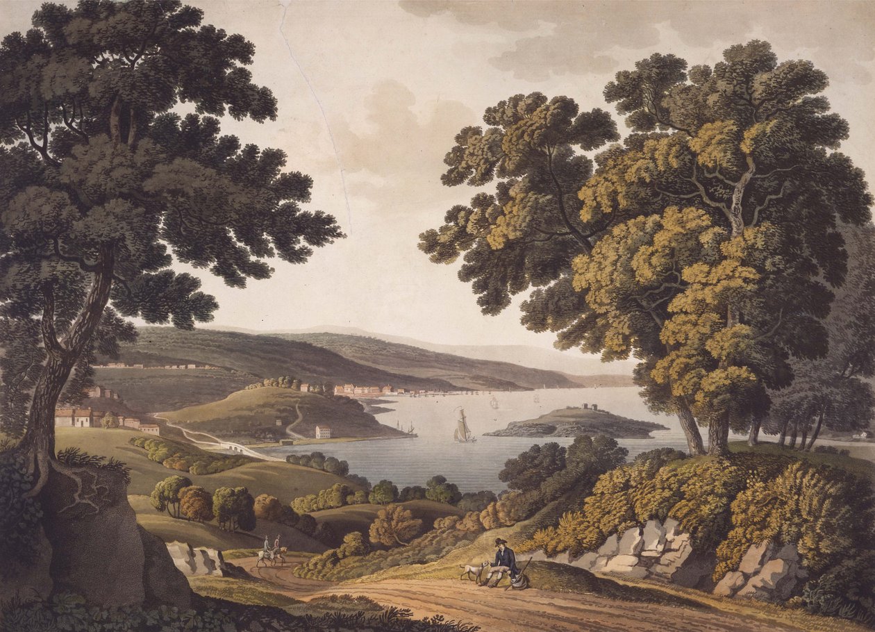 George Town e Federal City, ou cidade de Washington, 1801 (aquatint) de George Beck