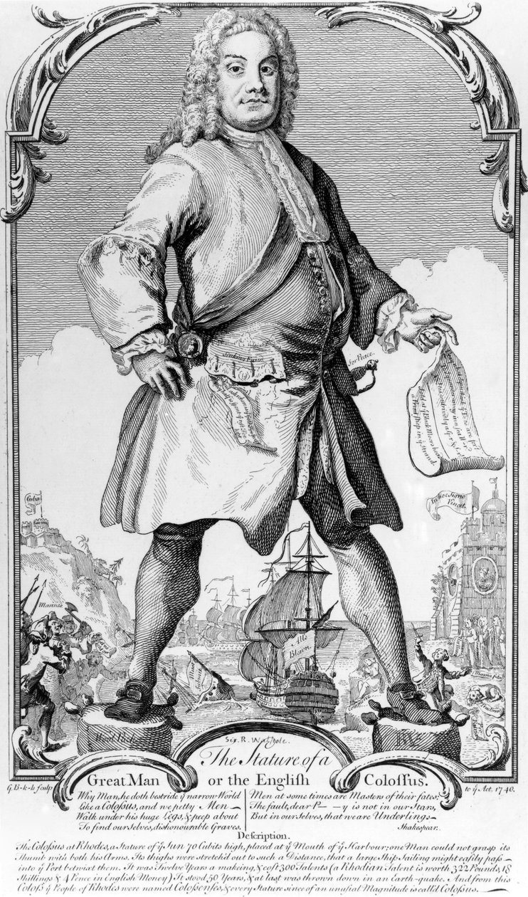 A estatura de um grande homem ou o colosso inglês, 1740 de George Bickham