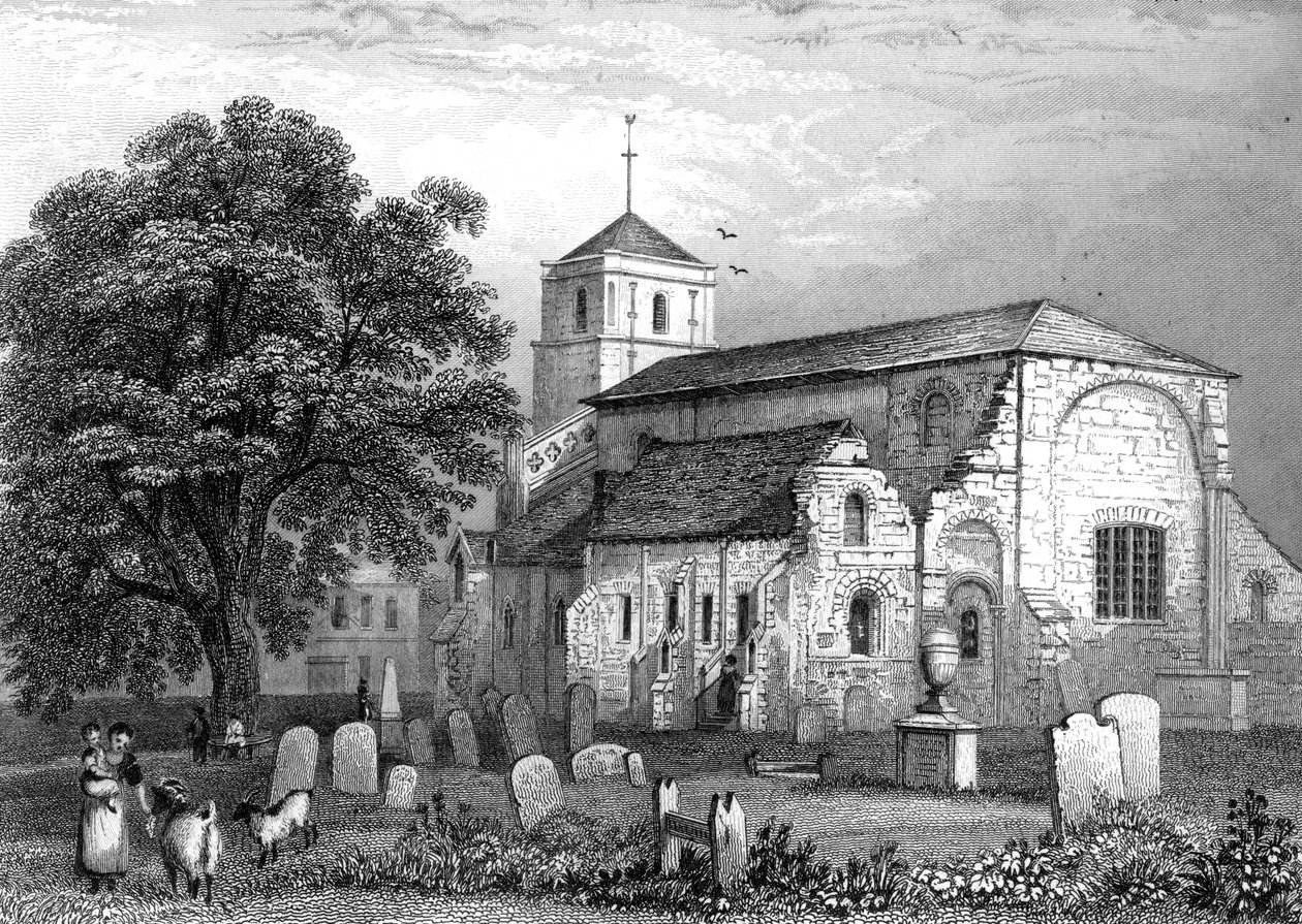 Waltham Abbey Church, Essex, gravado por John Rogers, 1831 de George Bryant Campion
