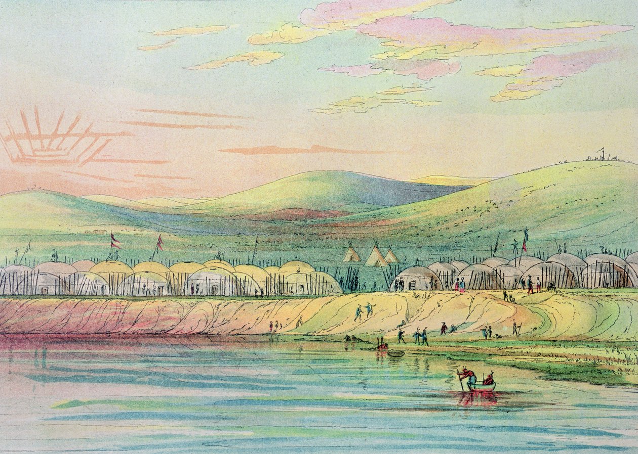 Aldeia de Riccaree de George Catlin