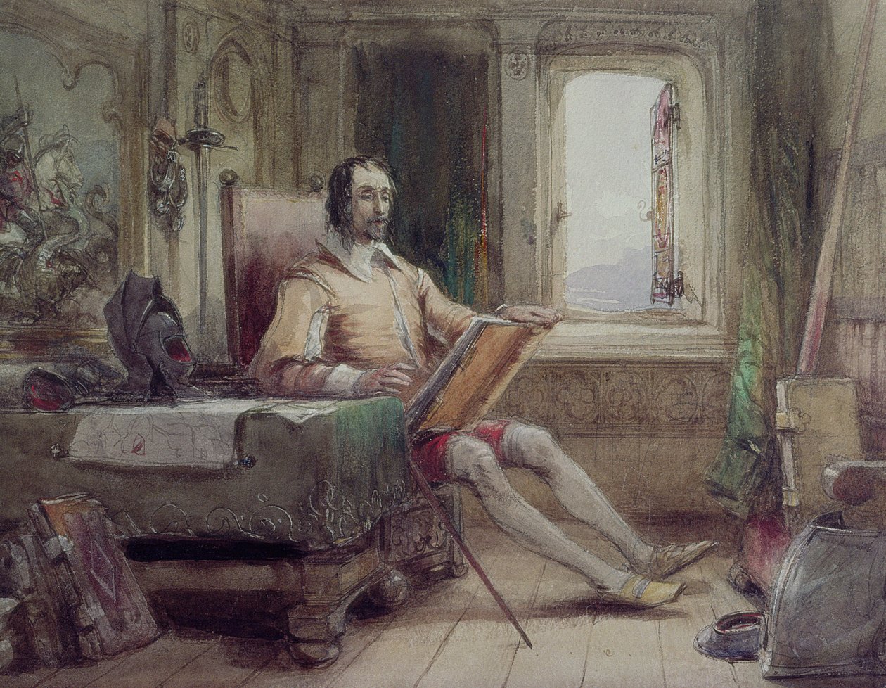 Don Quixote em seu estudo de George Cattermole