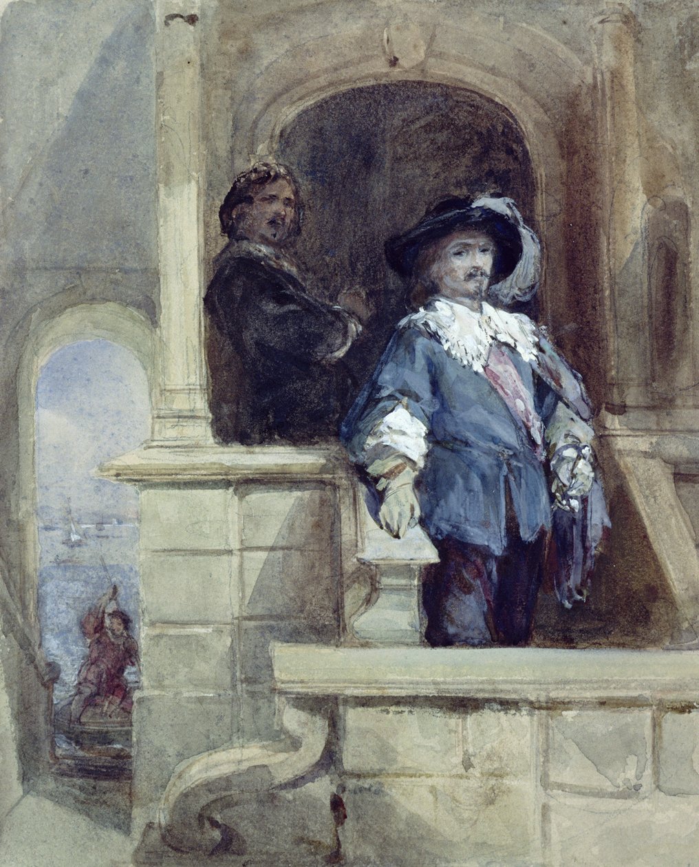 Sir Thomas Wentworth (depois Conde de Strafford) e John Pym em Greenwich, 1628 de George Cattermole