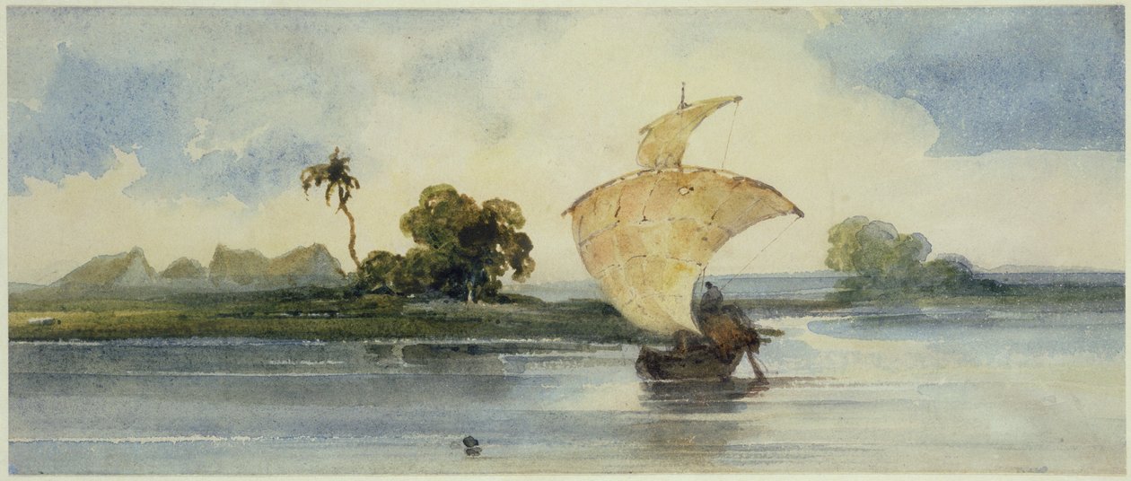 Um ofício em um rio indiano de George Chinnery