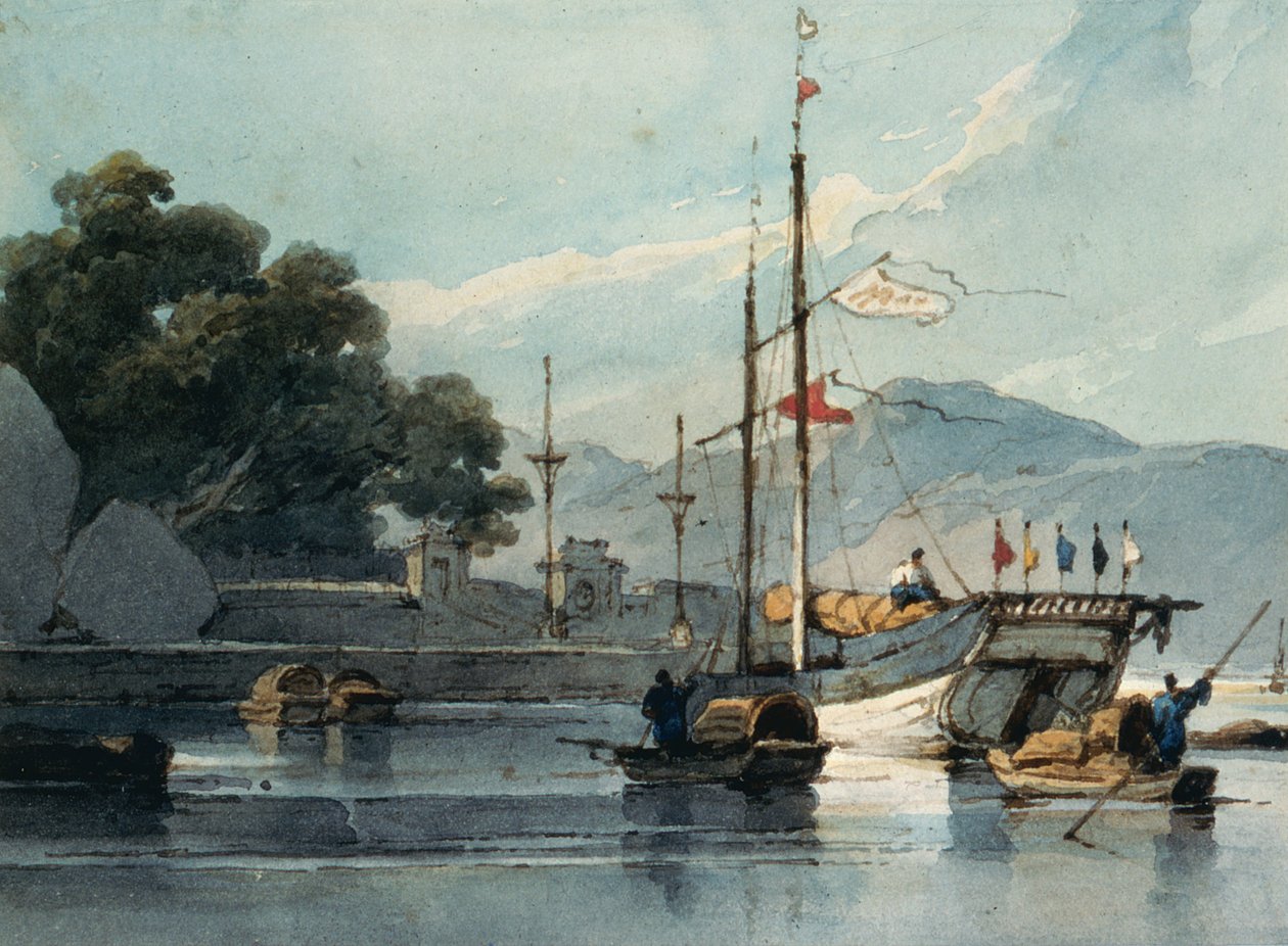 Frete em um rio chinês de George Chinnery